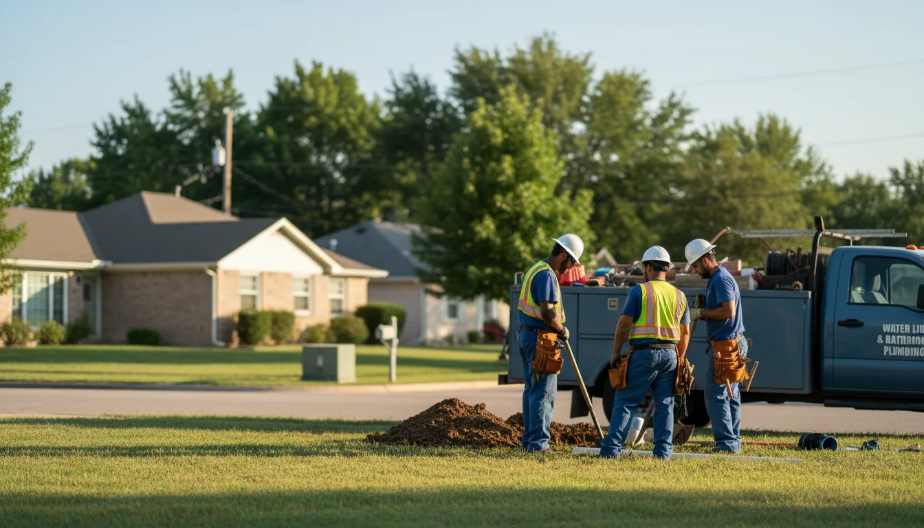 Residential water line and bathroom plumbing service in West Newton, IN